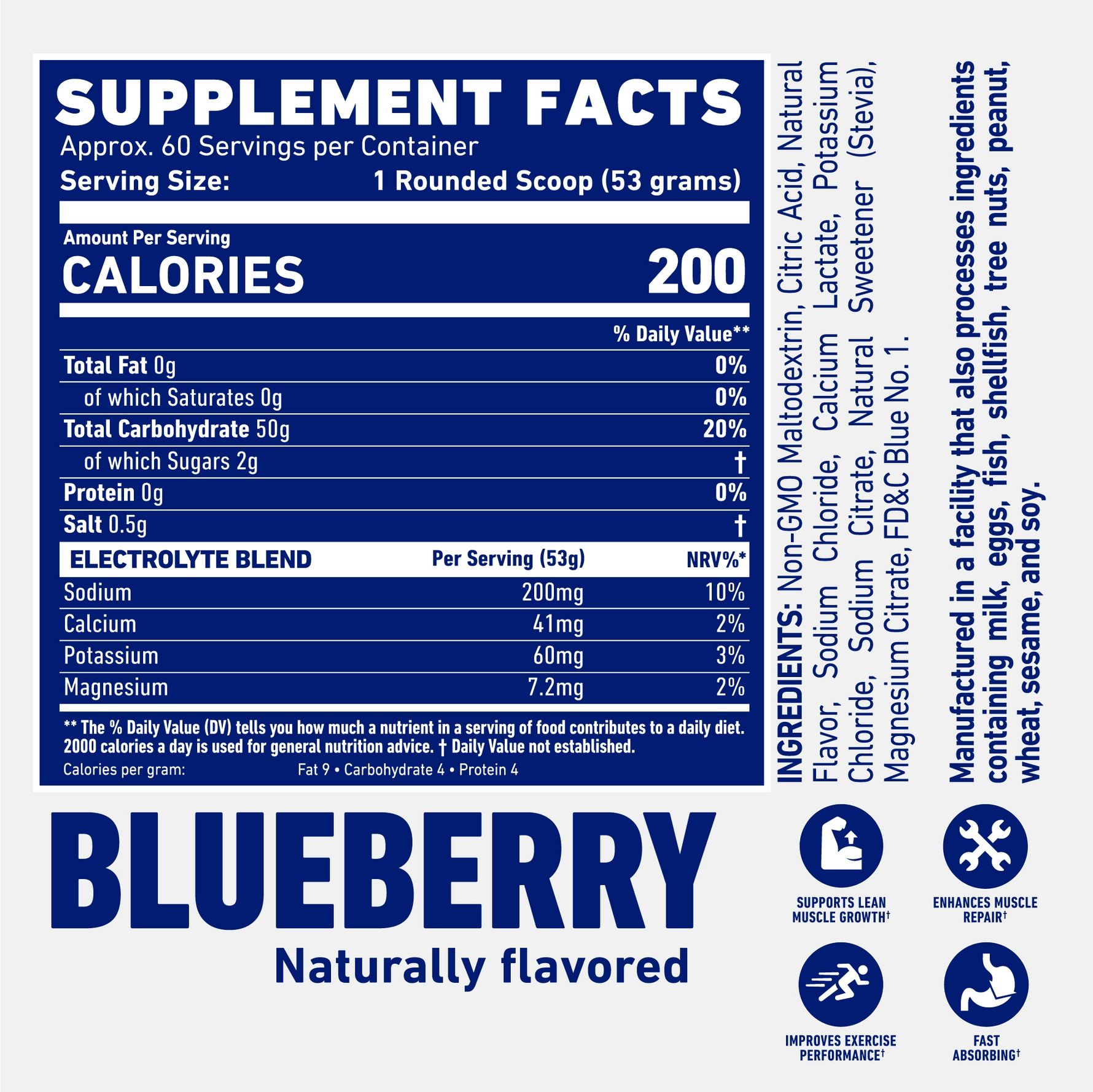 KarbogenBlueBerrySupplementFacts | Skeleton Nutrition
