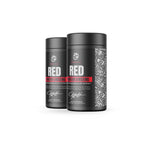 Two SKELETON red korean ginsing supplement on a clean white background.