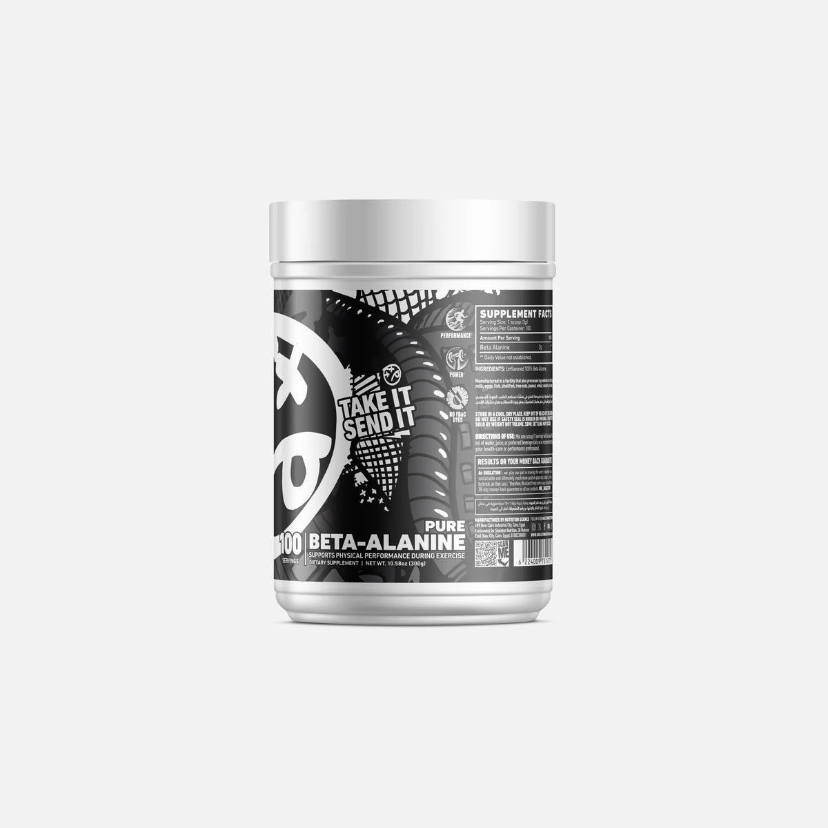 Skeleton Beta-Alanine 300g – endurance and high-intensity training supplement
