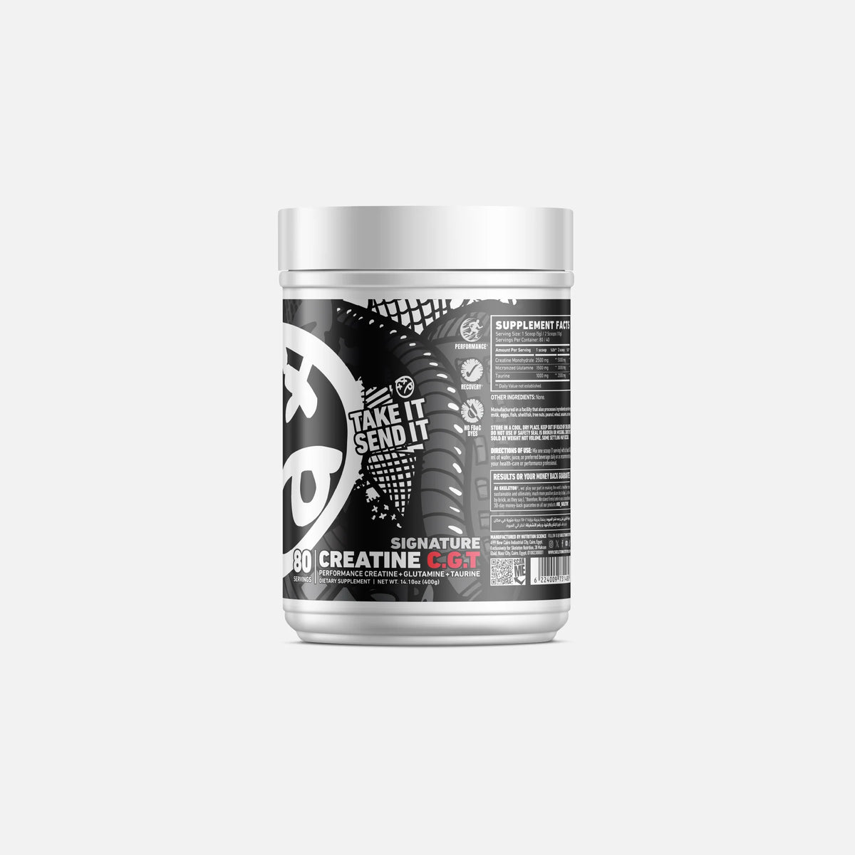 Skeleton Creatine CGT with creatine monohydrate glutamine and taurine