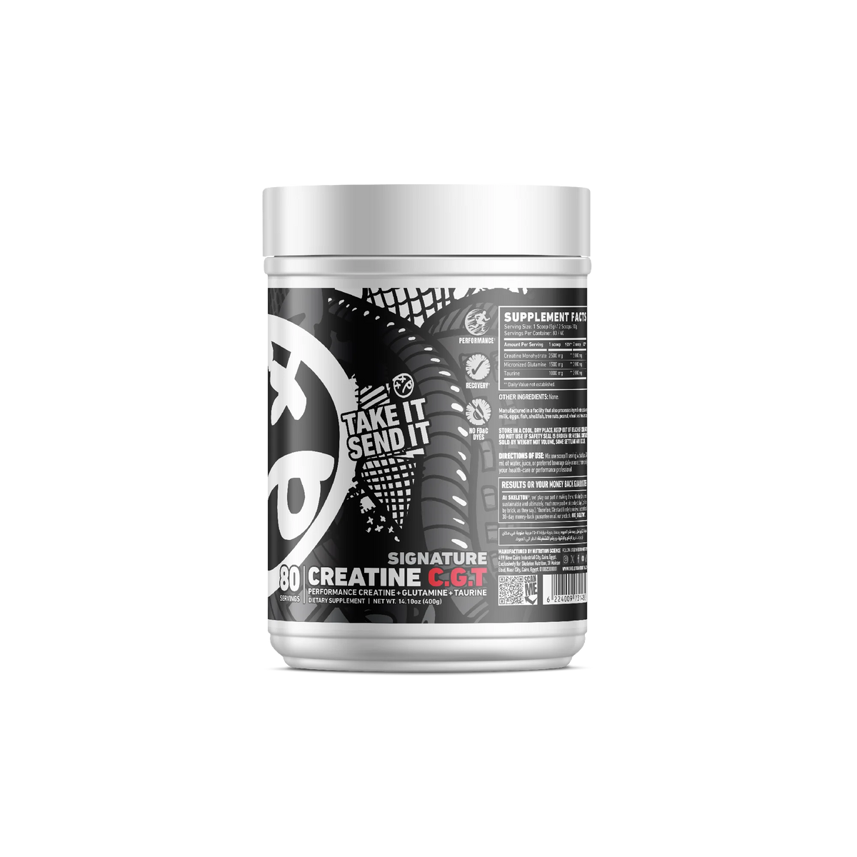 Skeleton Creatine CGT with creatine monohydrate glutamine and taurine