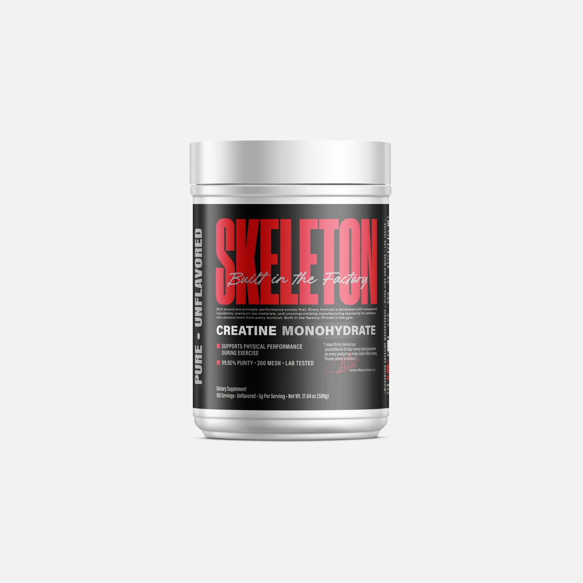 Skeleton Creatine Monohydrate 500g – 100 servings with 5g creatine per serving