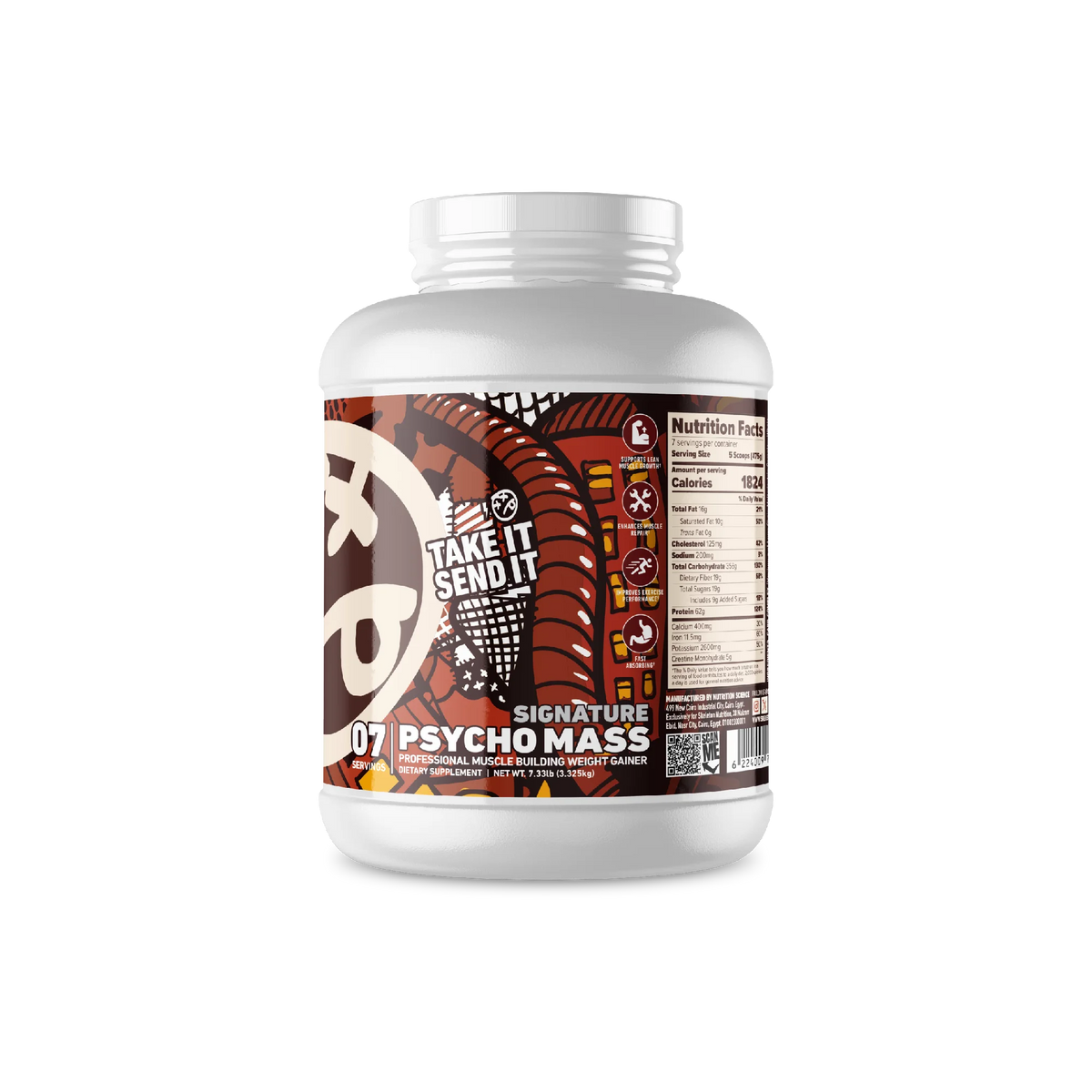 Skeleton Psycho Mass Gainer Chocolate for calories carbohydrates protein and creatine