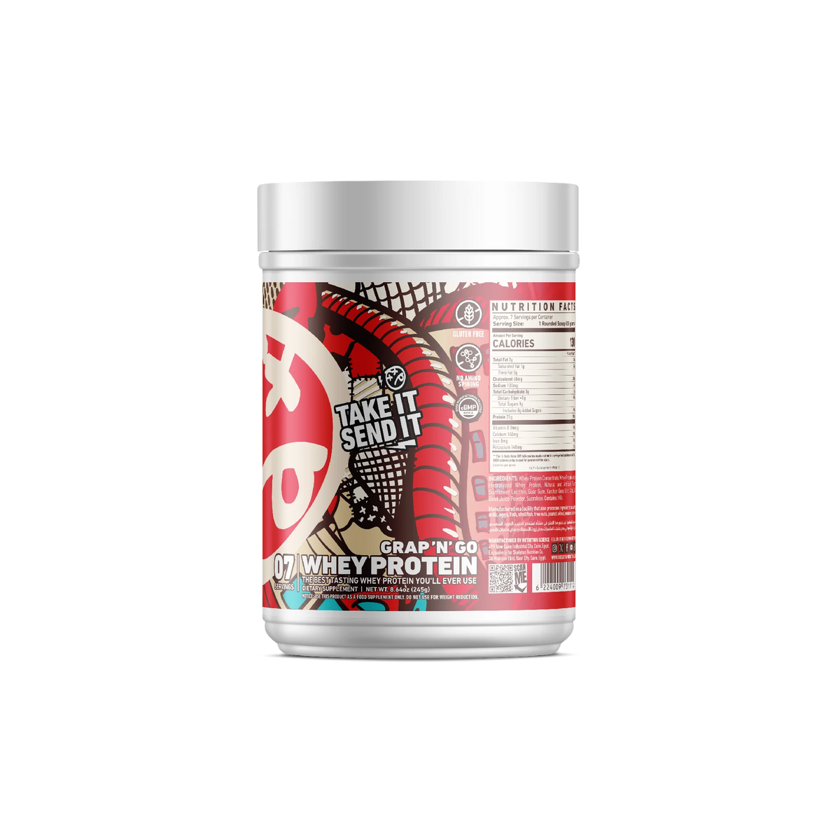 Skeleton Strawberry Whey Protein with hydrolyzed whey isolate and concentrate