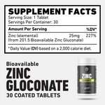 ZincGluconateSupplementFacts | Skeleton Nutrition