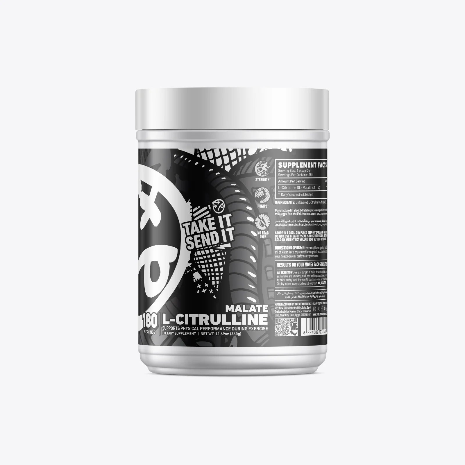 SKELETON® Citrulline Malate 180 Serving Right Side View