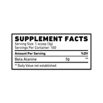 SKELETON Beta-Alanine Supplement Facts, Ingredients, Serving Size and Nutrition Information