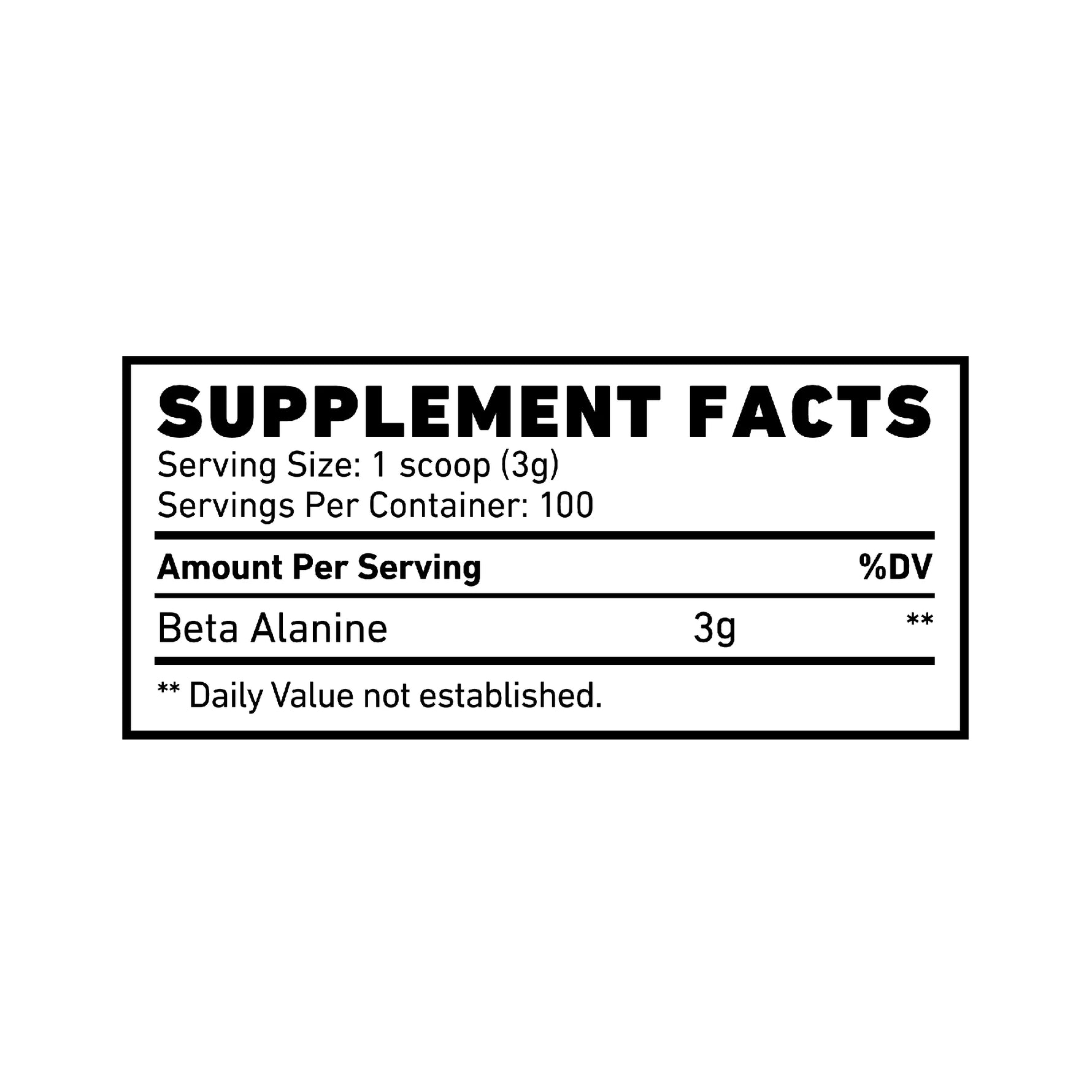 SKELETON Beta-Alanine Supplement Facts, Ingredients, Serving Size and Nutrition Information