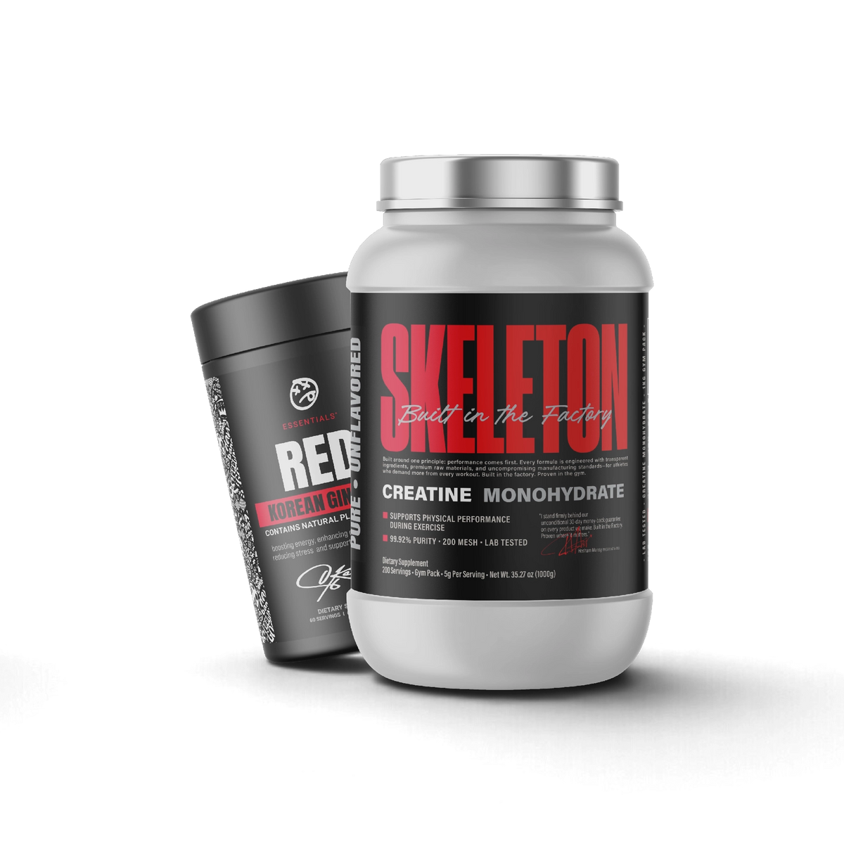 SKELETON® Creatine Monohydrate 1KG Special Offer with 200 servings, premium micronized creatine for strength, power, and workout performance.