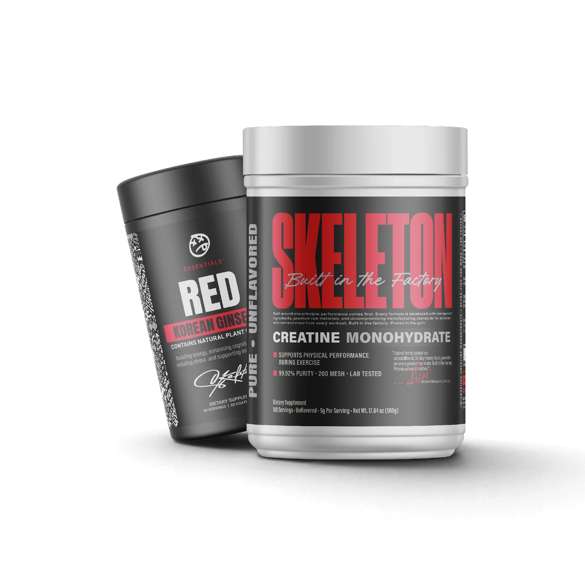SKELETON® Creatine Monohydrate 500g special offer with 100 servings, premium micronized creatine for strength and workout performance.