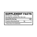 SKELETON Creatine Monohydrate Supplement Facts, Ingredients, Serving Size and Nutrition Information
