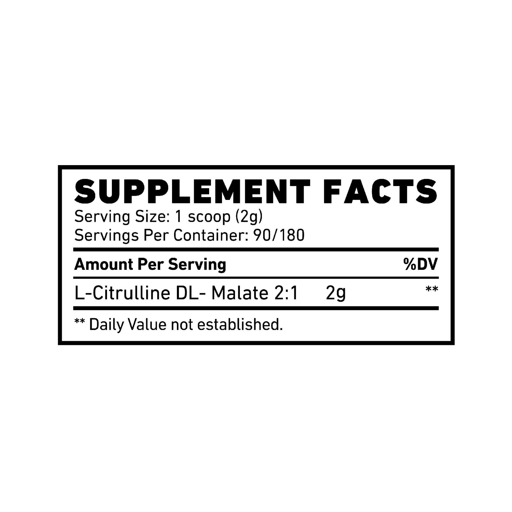 SKELETON L-Citrulline Malate Supplement Facts, Ingredients, Serving Size and Nutrition Information