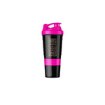 Skeleton Nutrition PINK SKL Smart Shaker with black and pink BPA-free plastic, featuring integrated storage compartments.