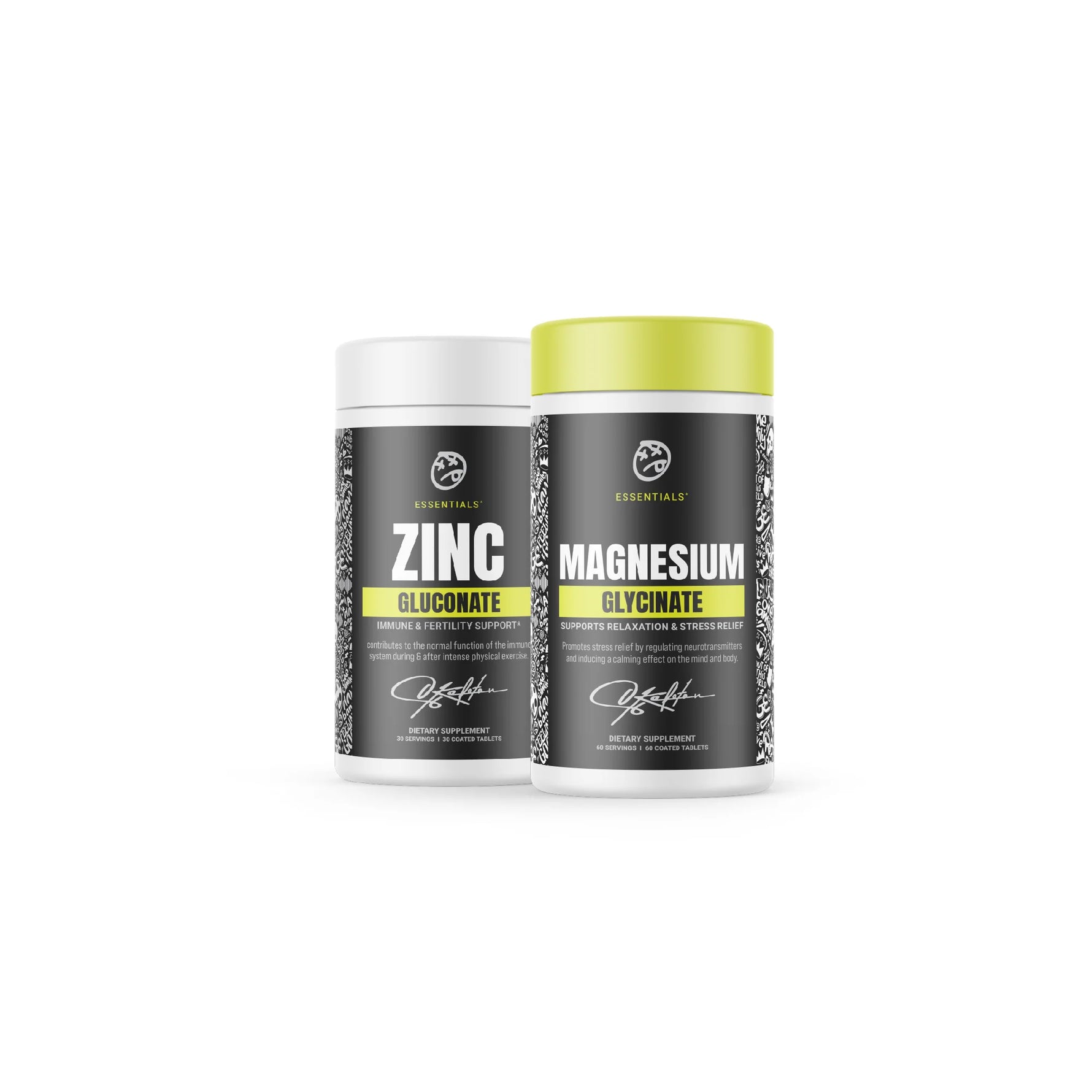 SKELETON Zinc and Magnesium Stack Featuring Zinc Gluconate and Magnesium Glycinate for Daily Mineral Support and Active Lifestyles